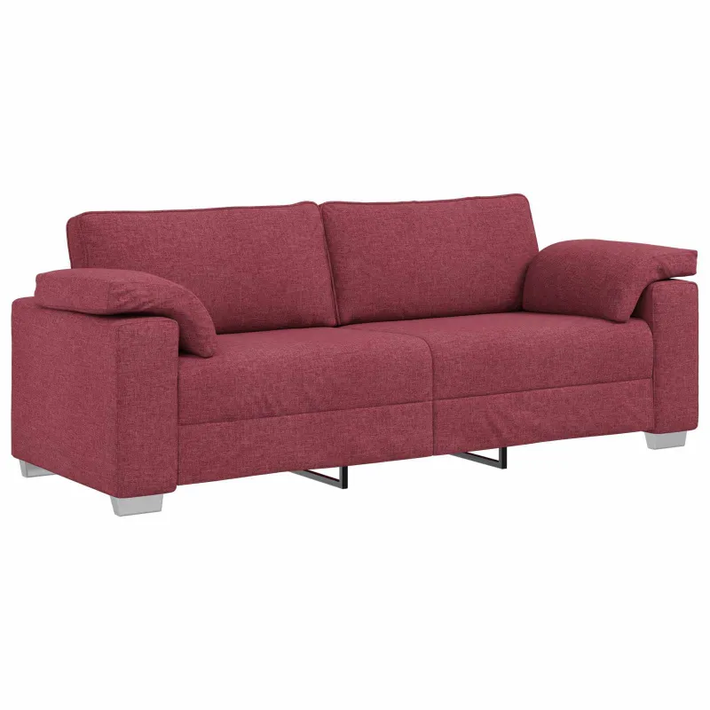 Sofa 2 pcs Vyno raudona 219 x 80 x 82 cm audinys