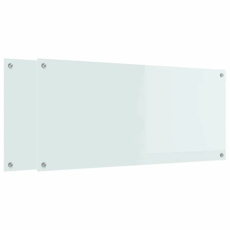 Virtuvės atbraila 2 pcs Balta 110 x 50 cm grūdintas stiklas