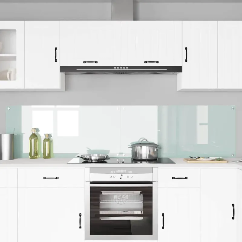 Virtuvės atbraila 2 pcs Balta 110 x 50 cm grūdintas stiklas