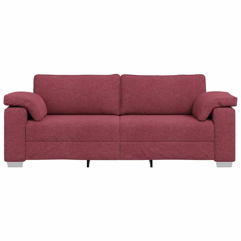 3-Vietis Sofa Vyno raudona 220 cm audinys