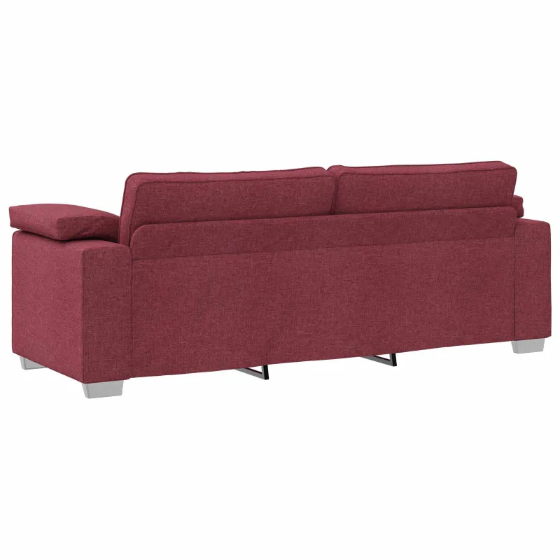 3-Vietis Sofa Vyno raudona 220 cm audinys