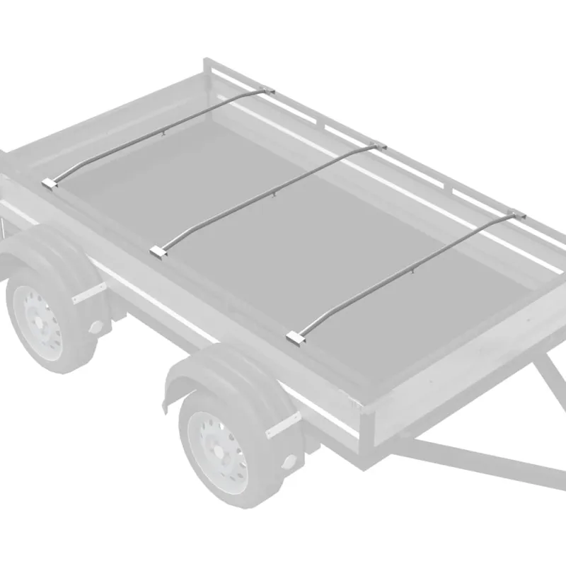Tentų laikiklis priekaboms 3 pcs Sidabro 130-210 cm Aliuminis