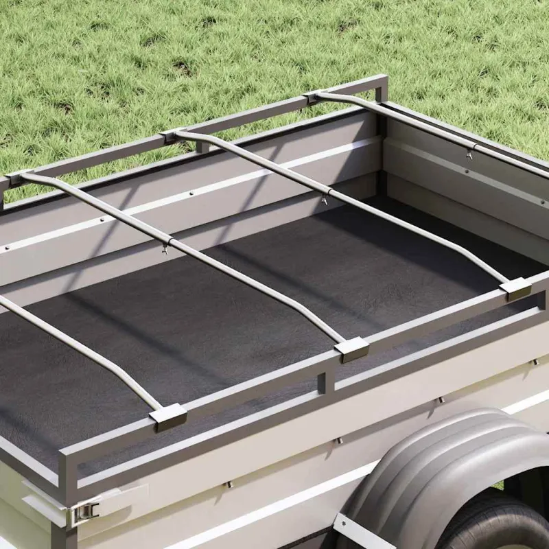 Tentų laikiklis priekaboms 4 pcs Sidabro 130-210 cm Aliuminis