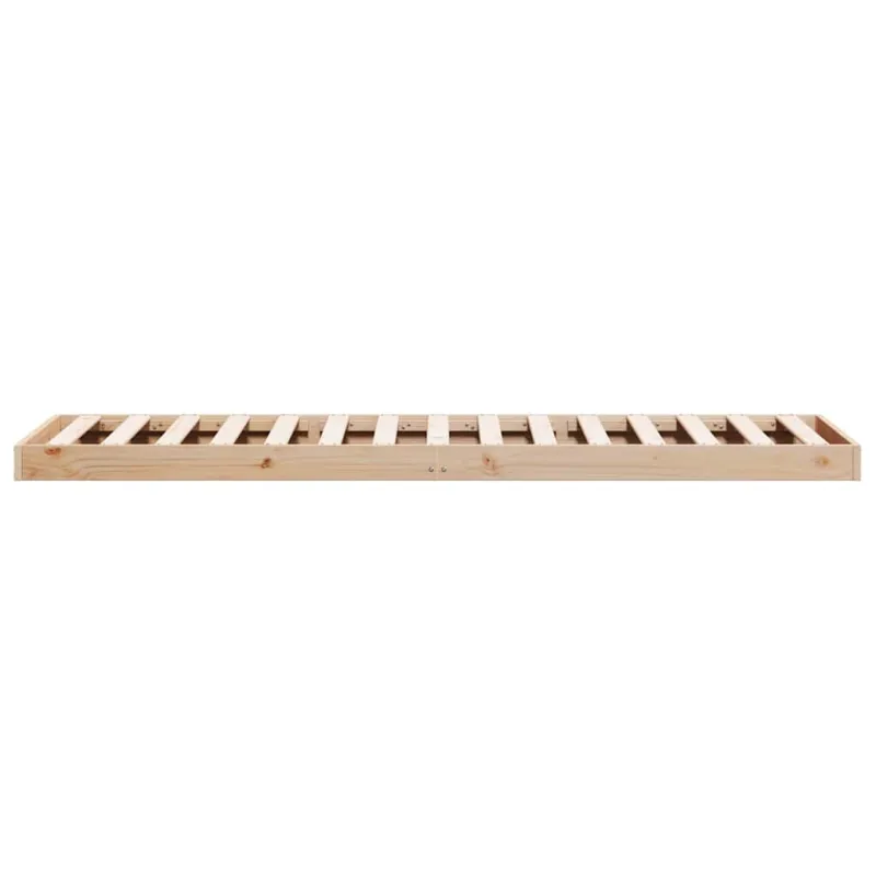 Grindų lovos rėmas Natūrali 90 x 210 cm Kietos pušies mediena
