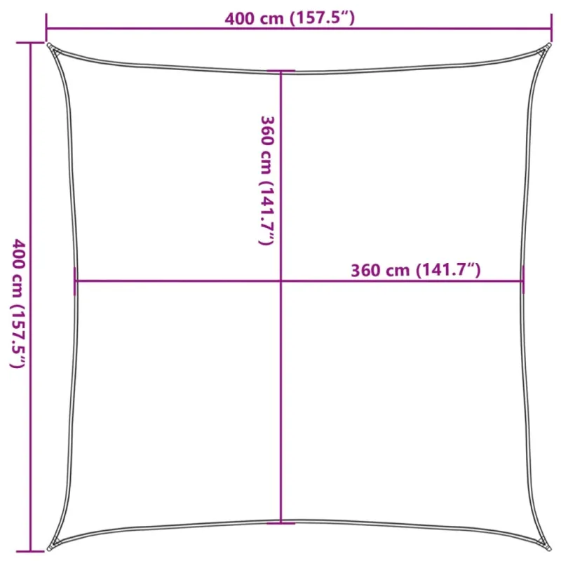 Uždanga nuo saulės, juodos spalvos, 4x4m, HDPE, 160g/m²