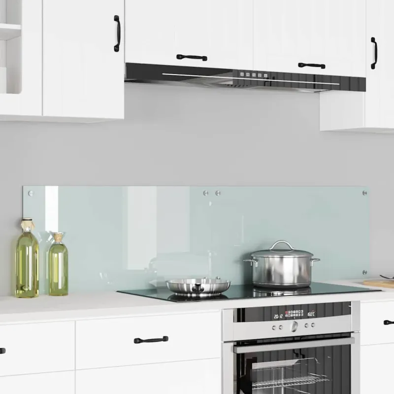 Virtuvės atbraila 2 pcs Balta 80 x 40 cm grūdintas stiklas