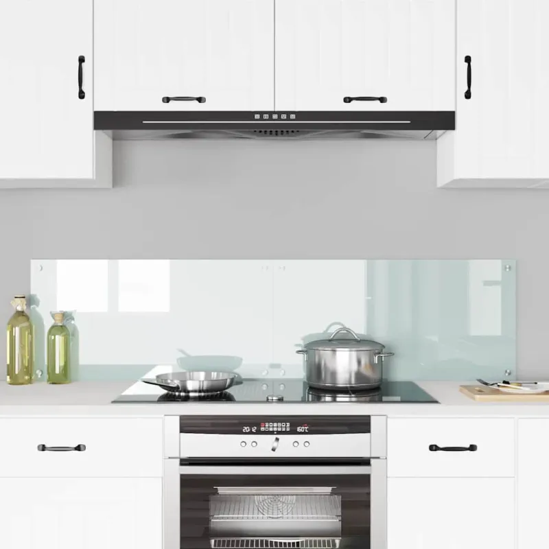 Virtuvės atbraila 2 pcs Balta 80 x 40 cm grūdintas stiklas