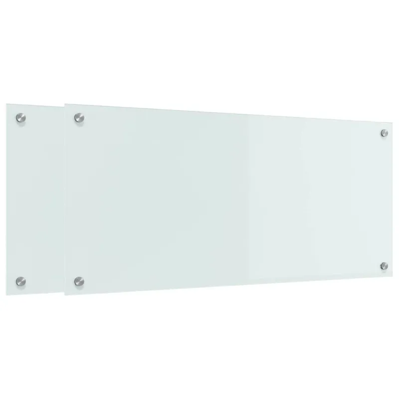Virtuvės atbraila 2 pcs Balta 90 x 40 cm grūdintas stiklas