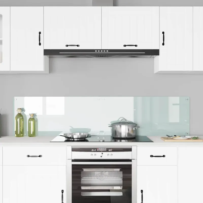Virtuvės atbraila 2 pcs Balta 90 x 40 cm grūdintas stiklas