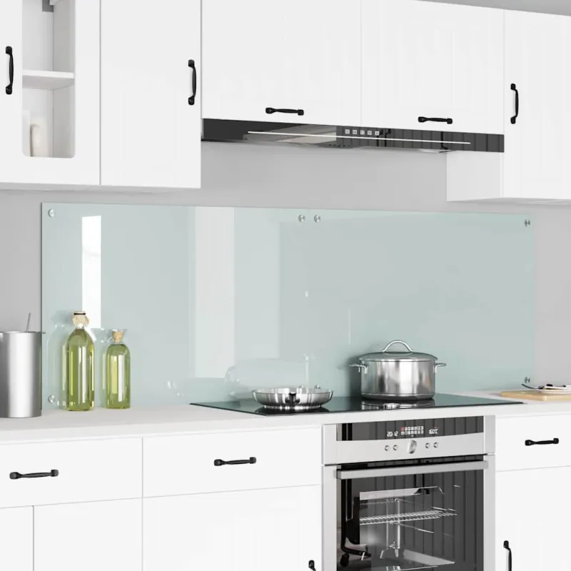 Virtuvės atbraila 2 pcs Balta 90 x 60 cm grūdintas stiklas