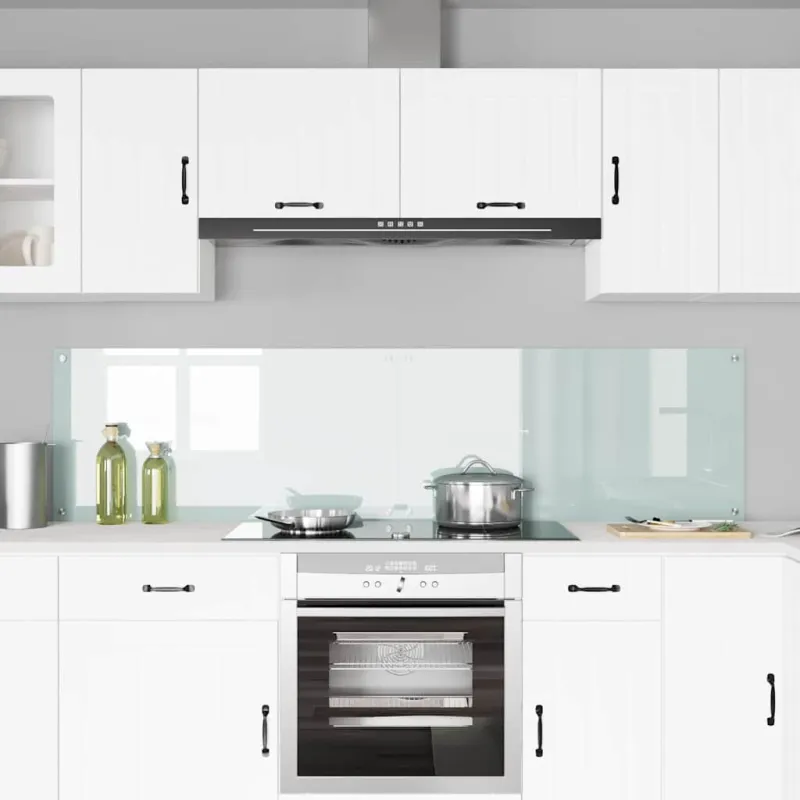 Virtuvės atbraila 2 pcs Balta 100 x 50 cm grūdintas stiklas