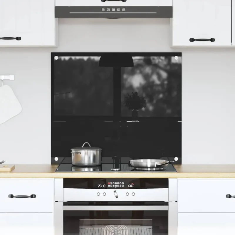 Virtuvės atbraila Juoda 70 x 60 cm grūdintas stiklas