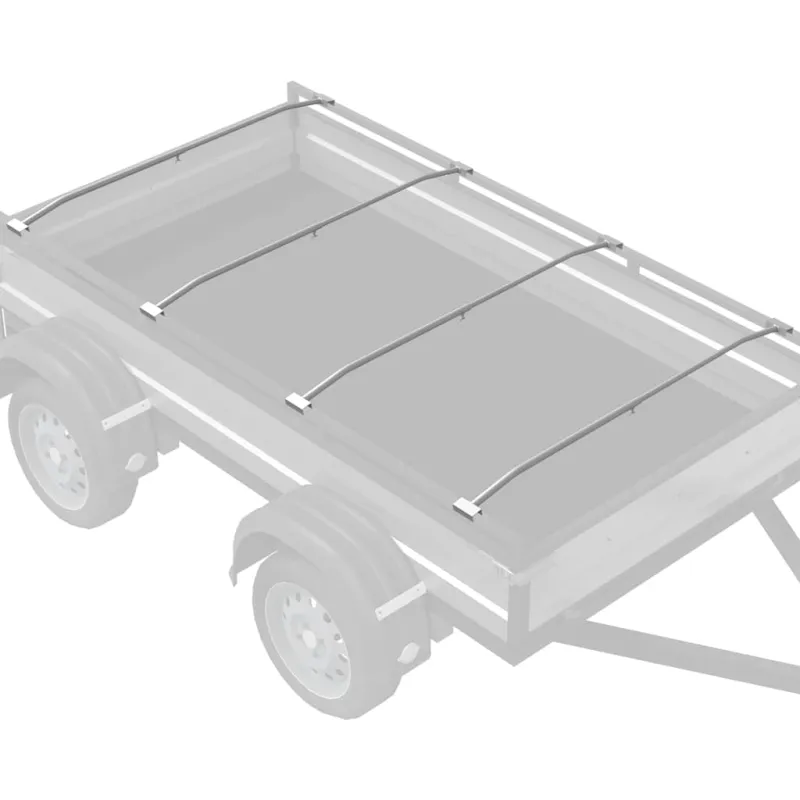Tentų laikiklis priekaboms 4 pcs Sidabro 100-145 cm Aliuminis
