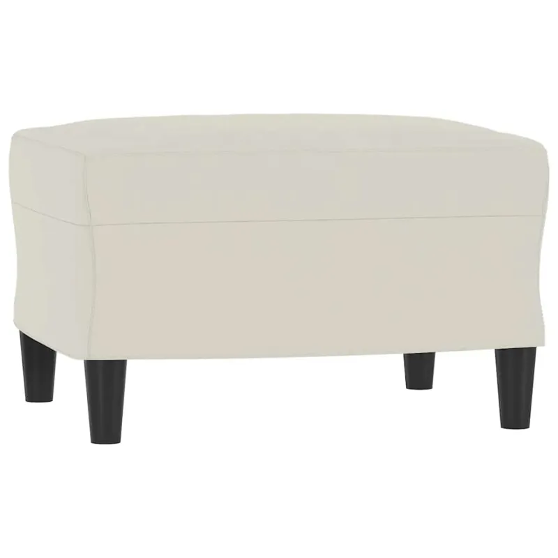 Trivietė sofa su pakoja, kreminės spalvos, 180cm, aksomas
