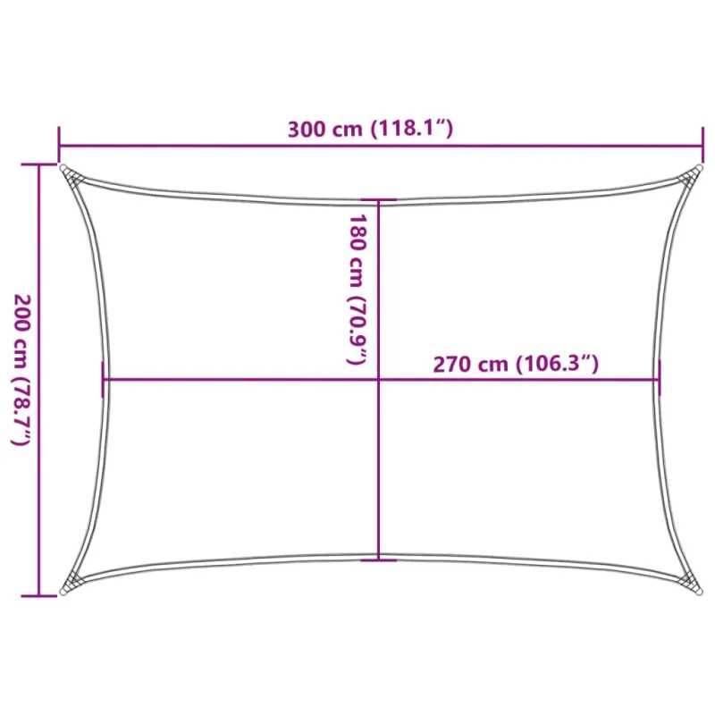 Uždanga nuo saulės, rudos spalvos, 2x3m, HDPE, 160g/m²