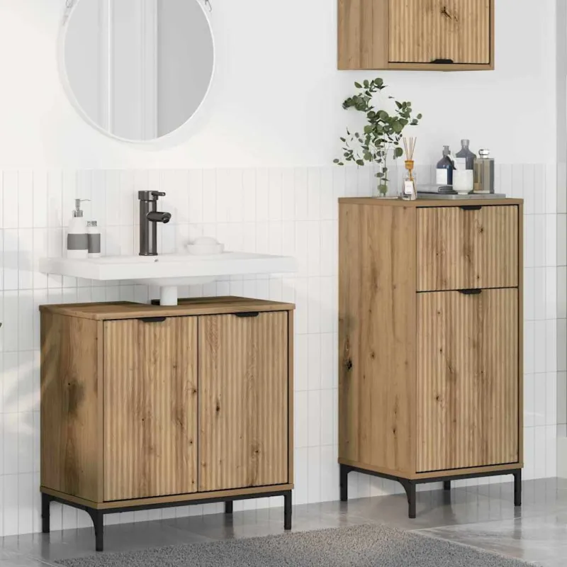Vonios baldų rinkinys su stalčių 2 pcs Amatininkų ąžuolas