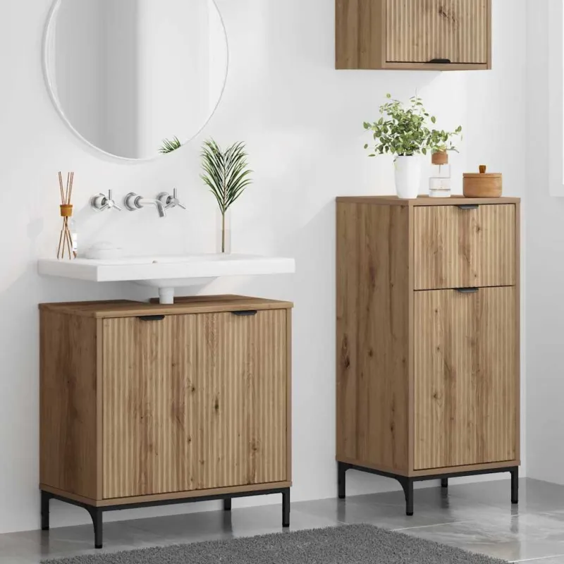 Vonios baldų rinkinys su stalčių 2 pcs Amatininkų ąžuolas