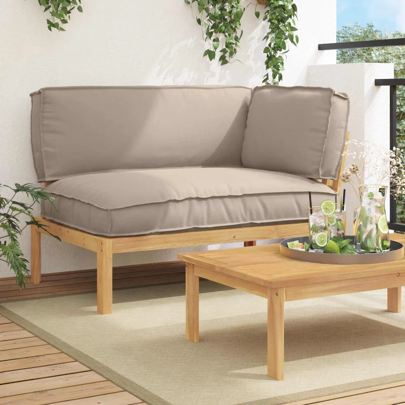 Sofos komplektas Taupe 133 x 92 x 69 cm Kietos akacijos mediena