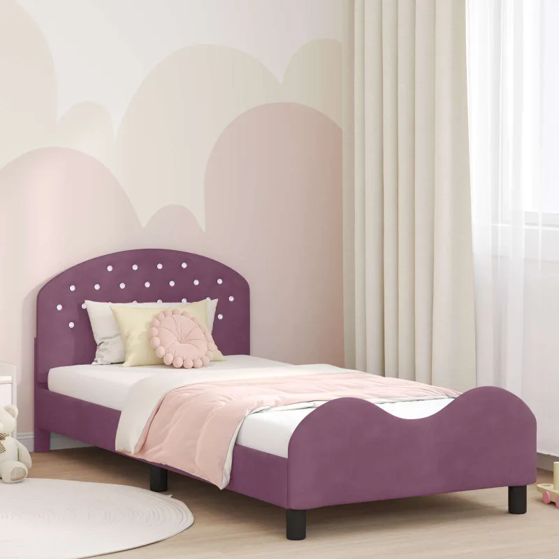 Vaikiška lovos konstrukcija su galvūgaliu Violetinė 80 x 200 cm