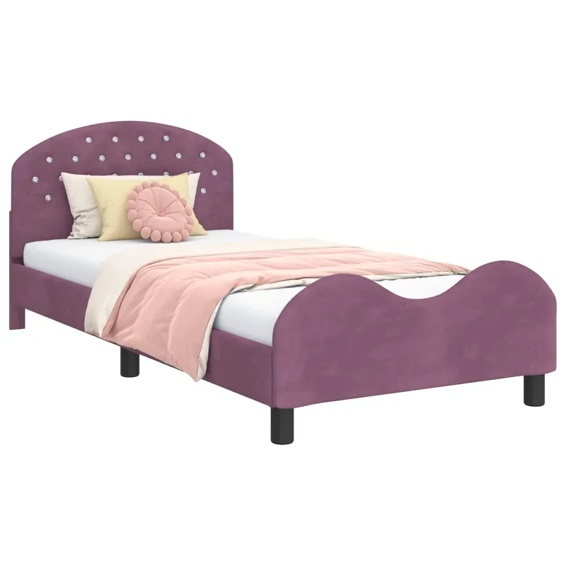 Vaikiška lovos konstrukcija su galvūgaliu Violetinė 80 x 200 cm
