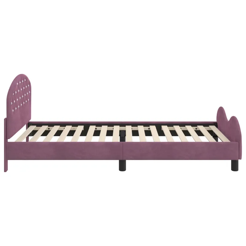 Vaikiška lovos konstrukcija su galvūgaliu Violetinė 80 x 200 cm