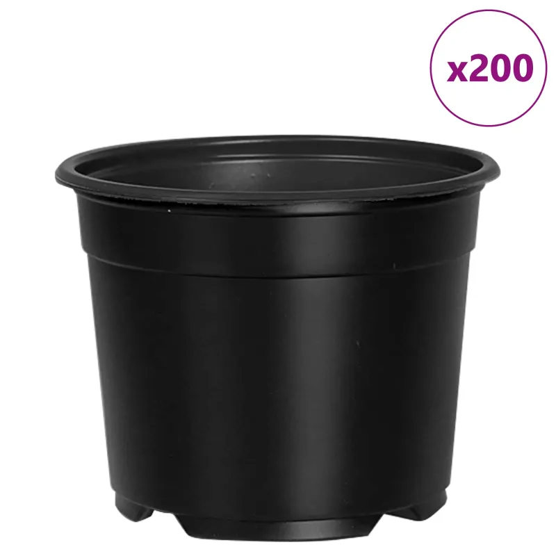 Apvalus gėlių vazonas 200 pcs Juoda Ø 10 x 8 cm Plastmasė
