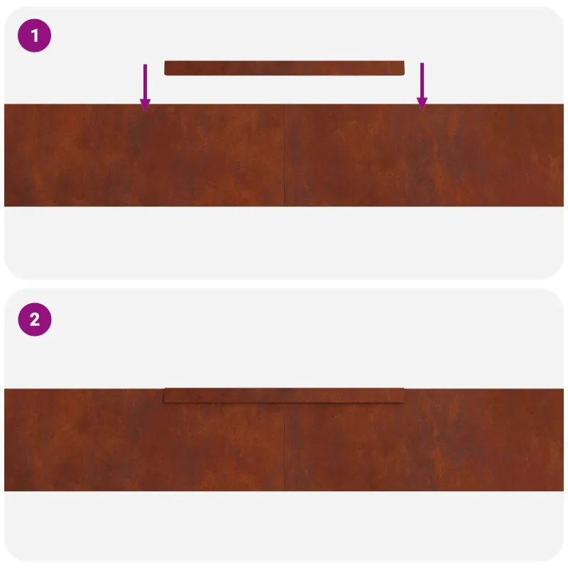 Vejo kraštas 4 pcs Rūdijanti 450 x 0.05 x 15 cm