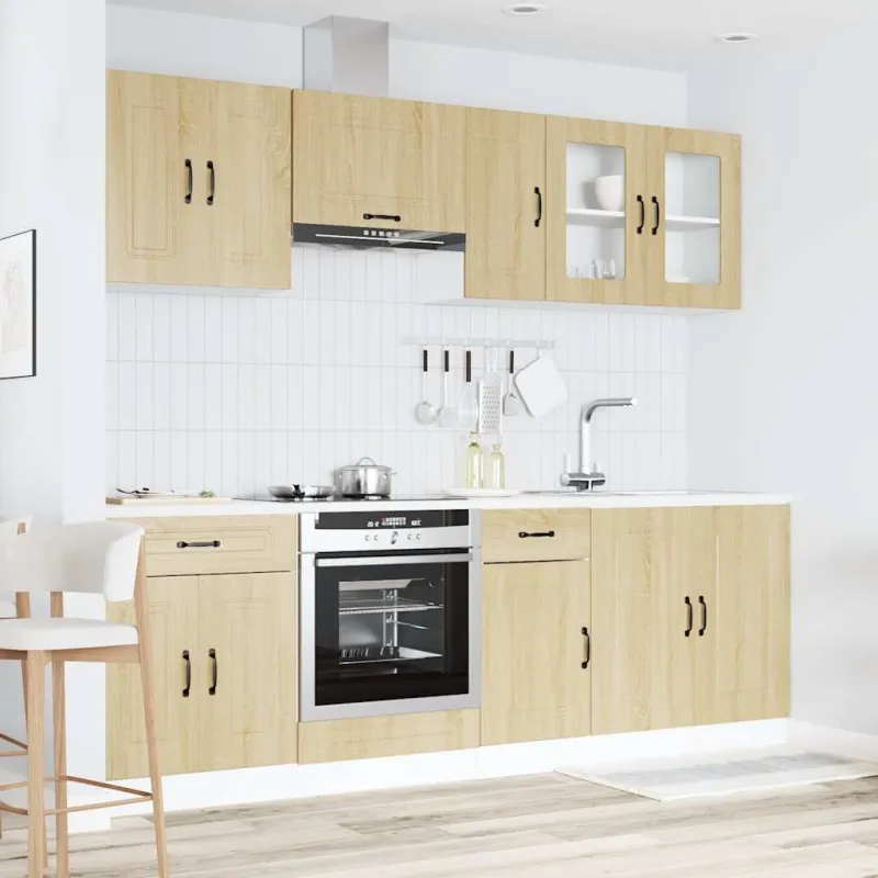 Virtuvinių spintelių komplektas, 8 dalių, Kalmar, ąžuolo