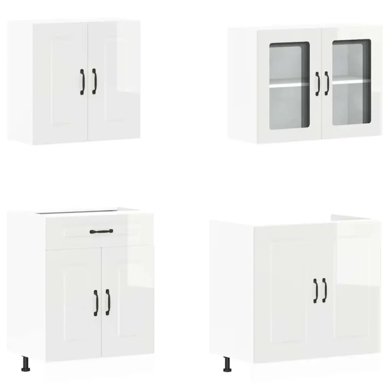 Virtuvinių spintelių komplektas, 4 dalių, Kalmar, balta