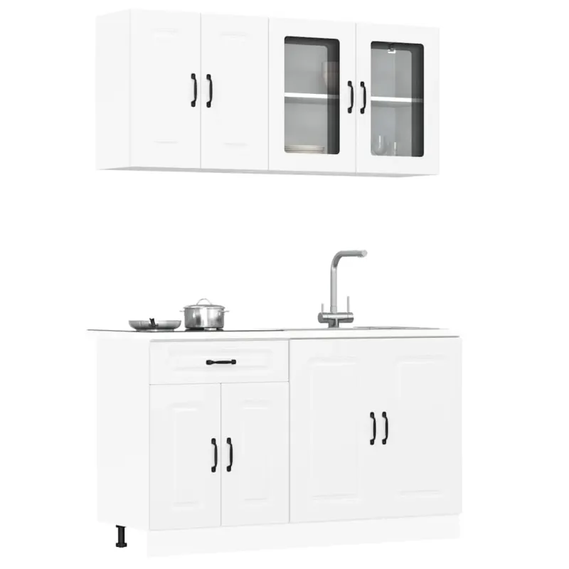 Virtuvinių spintelių komplektas, 4 dalių, Kalmar, balta