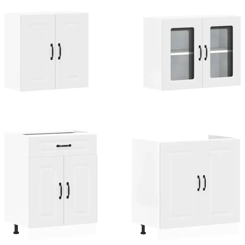 Virtuvinių spintelių komplektas, 4 dalių, Kalmar, balta