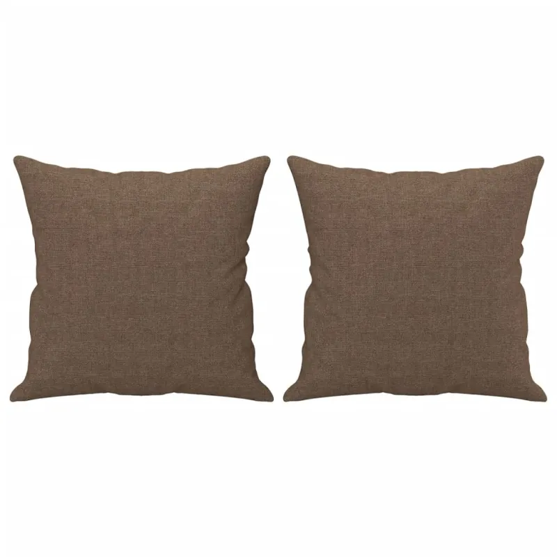 Dvivietė sofa su pagalvėlėmis, rudos spalvos, 120cm, audinys