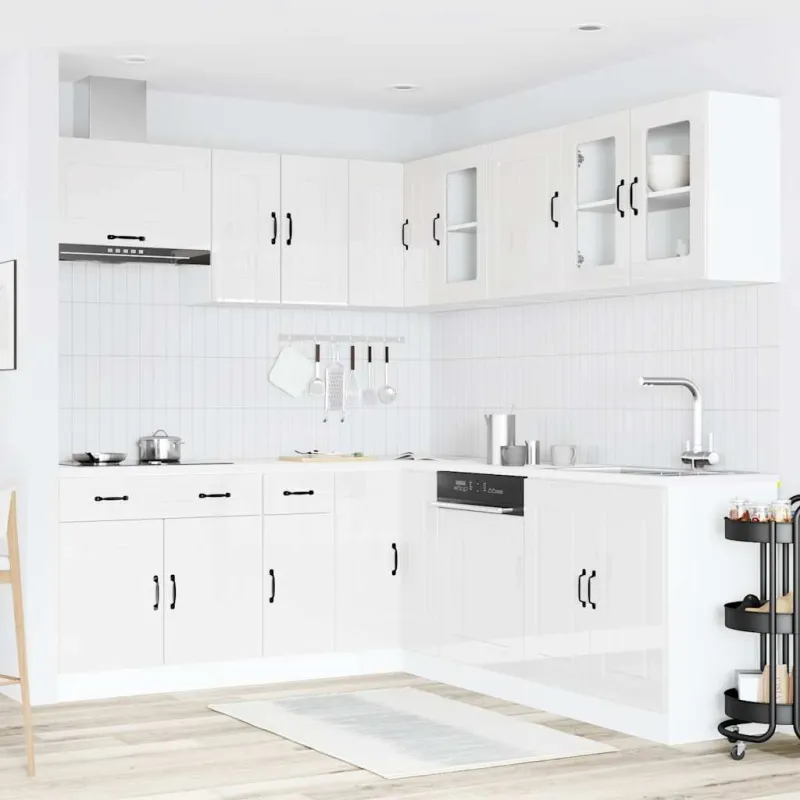 Virtuvinių spintelių komplektas, 11 dalių, Kalmar, balta