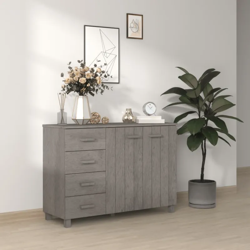 Šoninė spintelė HAMAR, šviesiai pilka, 113x40x80cm, pušis