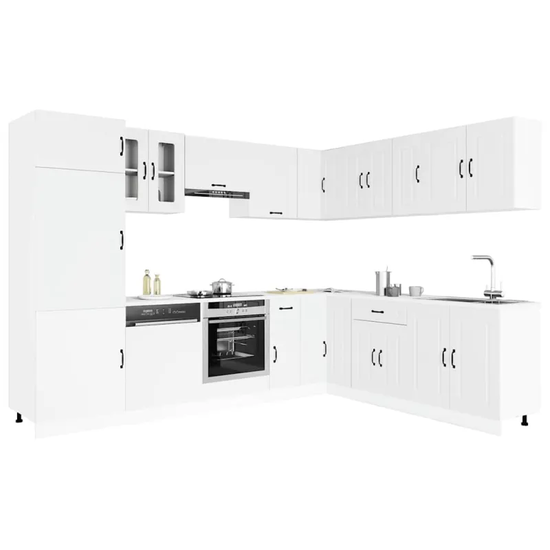 Virtuvinių spintelių komplektas, 14 dalių, Kalmar, balta