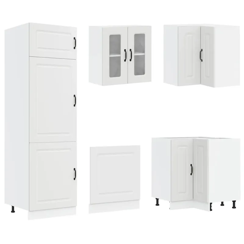 Virtuvinių spintelių komplektas, 14 dalių, Kalmar, balta