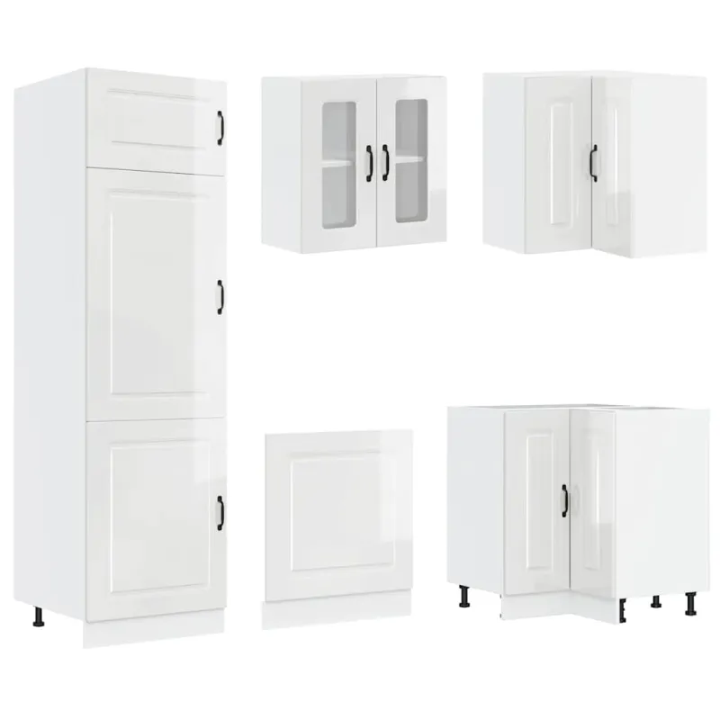 Virtuvinių spintelių komplektas, 14 dalių, Kalmar, balta