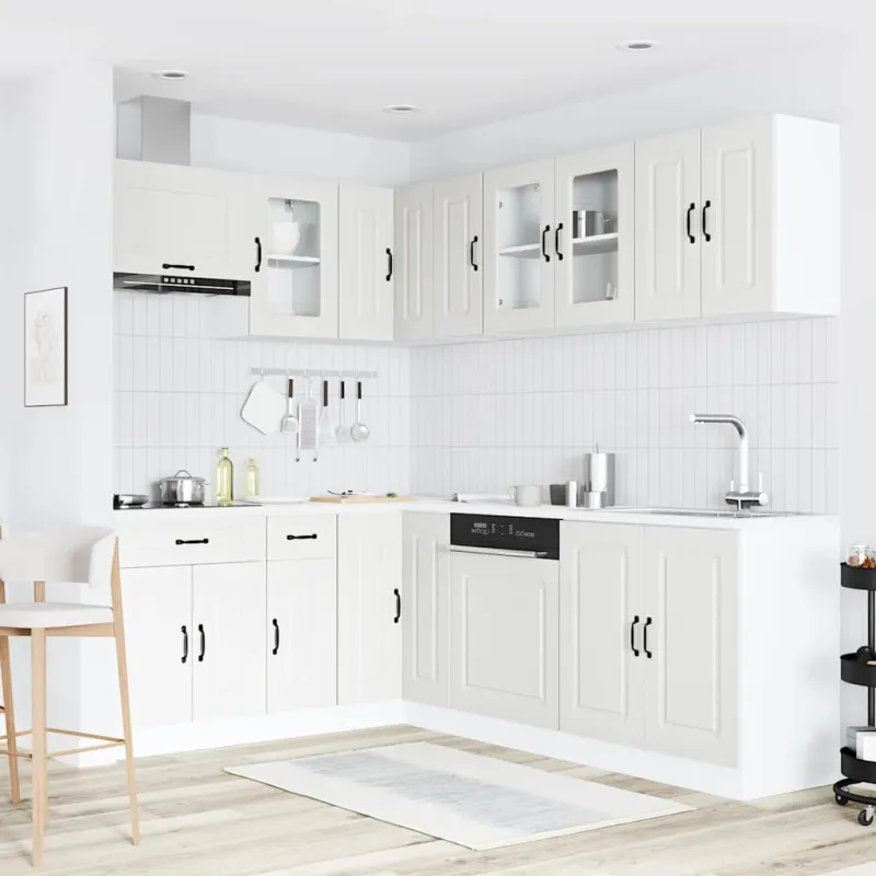 Virtuvinių spintelių komplektas, 11 dalių, Kalmar, balta