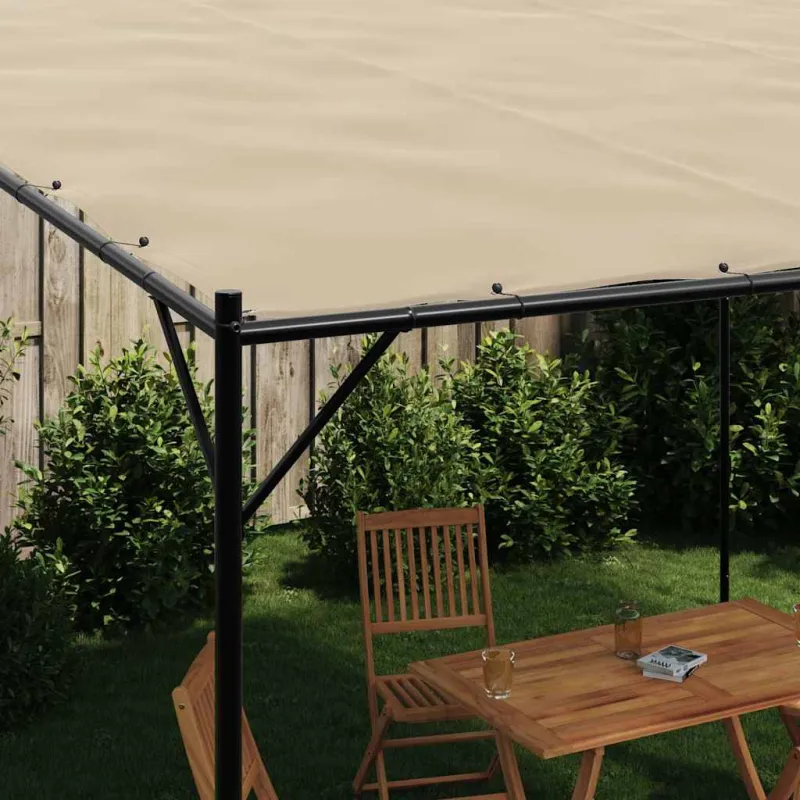 Pavėsinė, smėlio spalvos, 4x4m, audinys ir plienas, 180g/m²