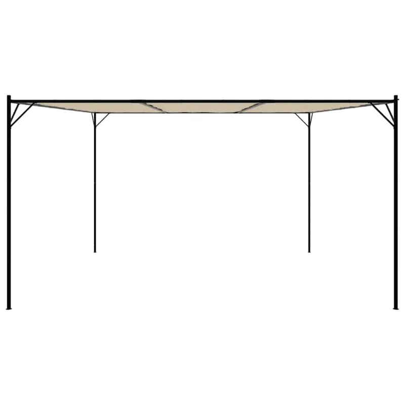 Pavėsinė, smėlio spalvos, 4x4m, audinys ir plienas, 180g/m²