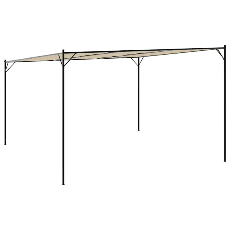 Pavėsinė, smėlio spalvos, 4x4m, audinys ir plienas, 180g/m²