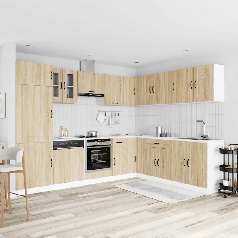 Virtuvinių spintelių komplektas, 14 dalių, Kalmar, ąžuolo