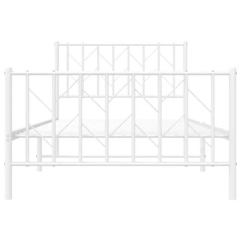 Lovos rėmas su galvūgaliu/kojūgaliu, baltas, 100x200cm, metalas
