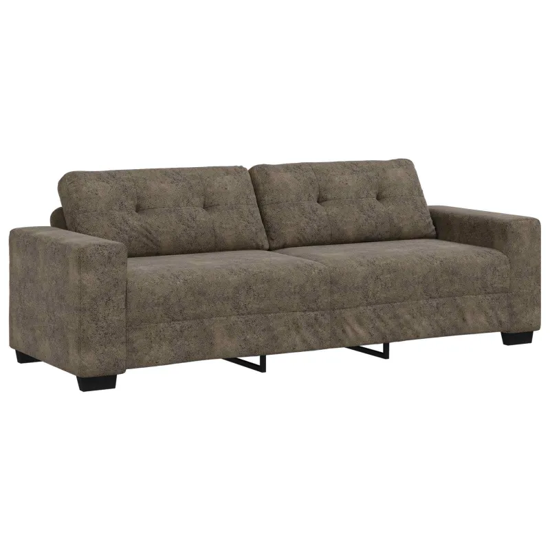 Sofa 3 pcs Tamsiai pilka 221 x 80 x 80 cm Lino mišinio audinys