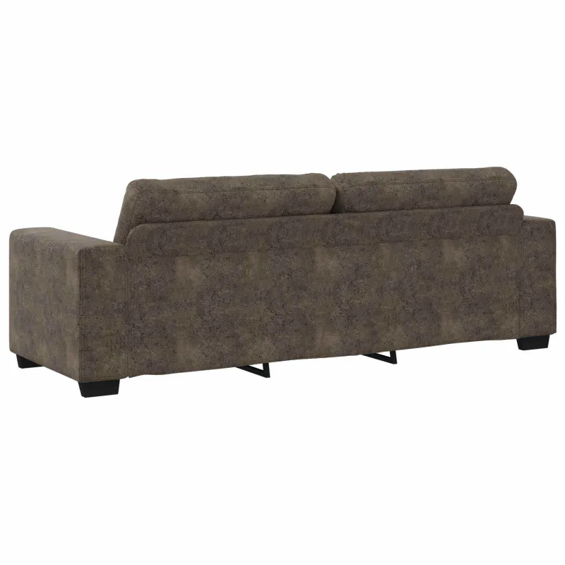 Sofa 3 pcs Tamsiai pilka 221 x 80 x 80 cm Lino mišinio audinys