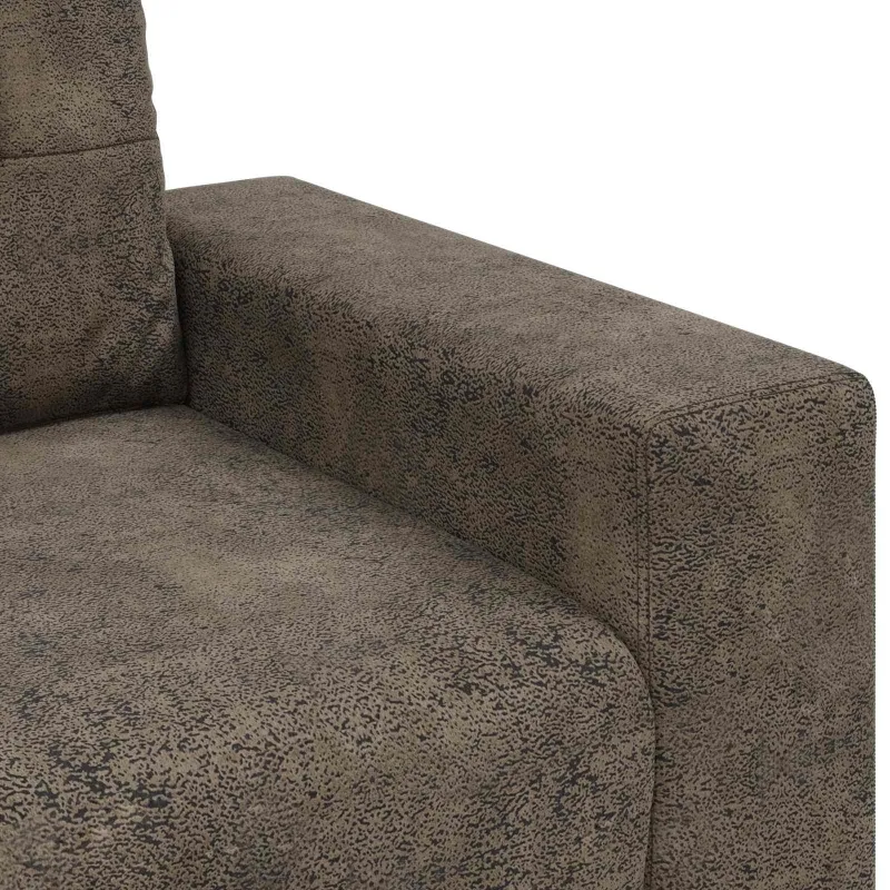 Sofa 3 pcs Tamsiai pilka 221 x 80 x 80 cm Lino mišinio audinys
