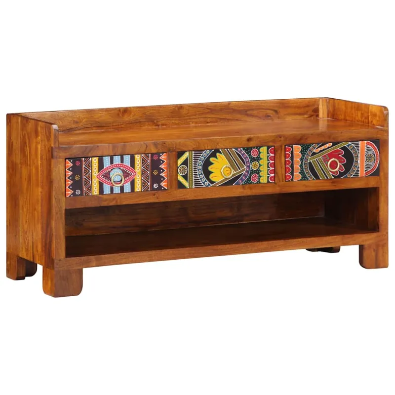 Batų suolelis Medus ruda 100 x 35 x 45 cm Alyvuogių masyvas