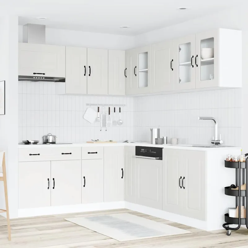 Virtuvinių spintelių komplektas, 11 dalių, Kalmar, balta