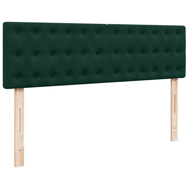 Osmanų lova su čiužiniu ir LED Tamsiai žalia 160x200cm Velvet