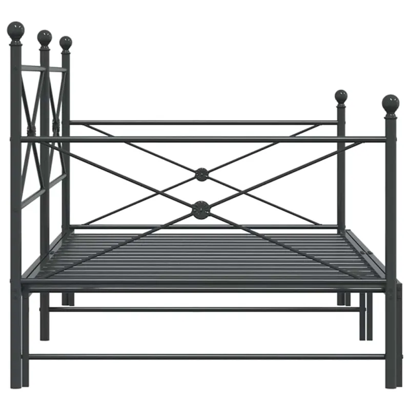 kušetė su kušete be čiužinio Juodas 107x203 cm Plienas